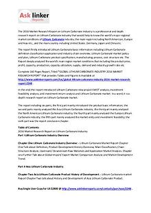 Lithium Carbonate Market Share, Chain Structure Analysis Report 2016