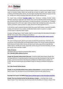 Dimethyl Sulfate Market Size and Global Industry Analysis 2016 - 2020
