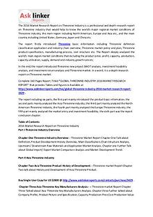 Threonine Market Capacity Production and Forecasts 2016 to 2020