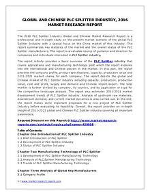 PLC Splitter Market Trends and Industry Development Forecast to 2020