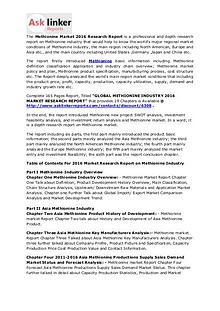 Methionine Market 2016 - Industry Growth, Trend and Forecasts to 2020