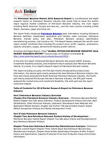 Petroleum Benzene Market 2011-2016 Analysis & Industry Forecasts 2020