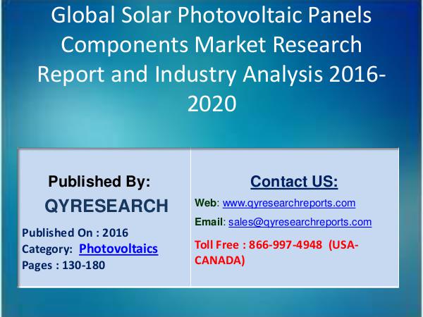 Research Report Global Solar Photovoltaic Panels Components