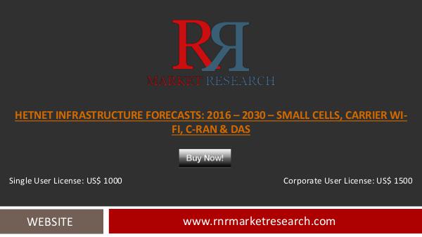 15% CAGR Expected for HetNet Infrastructure Market during 2016–2020 Nov 2016