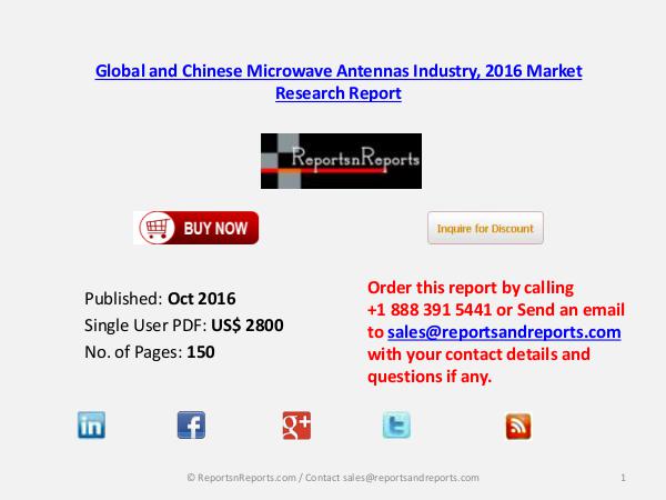 Microwave Antennas Market 2016 Global and Chinese Industry Scenario Oct 2016