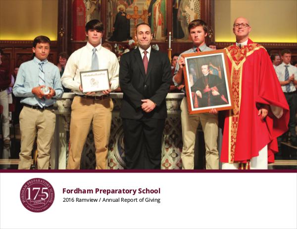 Fordham Preparatory School - Ramview 2016 Annual Report (Revised as of 1/20/2017)