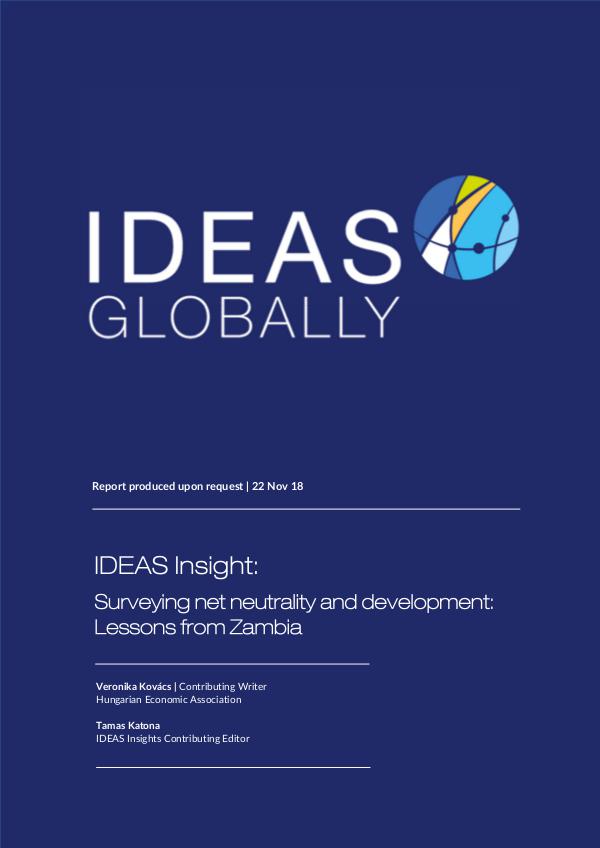 IDEAS Insights Net Neutrality & Development - lessons from Zambia