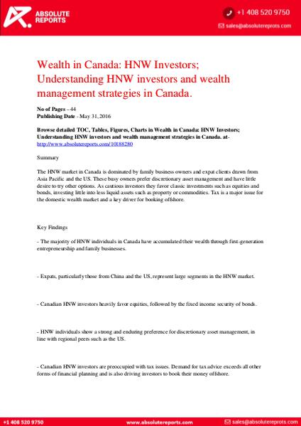 Canada Wealth Report 2016: HNW Investors, Wealth Management Strategy 4