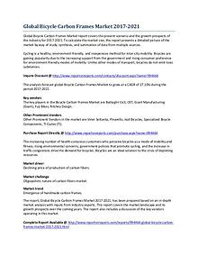 Global Growth Overview of the Bicycle Carbon Frames Market 2017-2021
