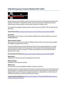 Worldwide Frequency Counter Market Growth Research Analysis to 2021