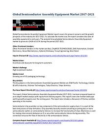 2021 Global Semiconductor Assembly Equipment Market Growth Analysis