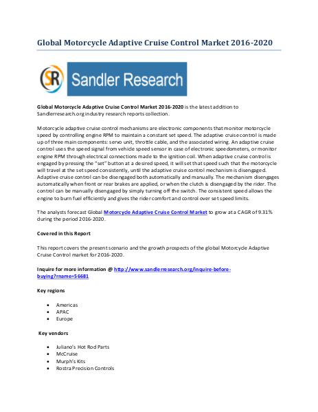 World Motorcycle Adaptive Cruise Control Market Drivers and Challenge World Motorcycle Adaptive Cruise Control Market Dr