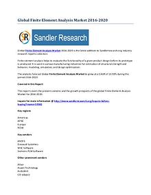 Finite Element Analysis Market 2016-2020 Global Research Report