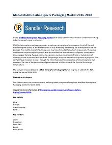 Modified Atmosphere Packaging Market to Grow at 4.82% CAGR to 2020