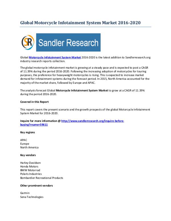 Trends in Motorcycle Infotainment System Market 2016-2020 Trends in Motorcycle Infotainment System Market 20