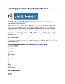 High-performance Alloys Market Segmentation Overview 2016 to 2020