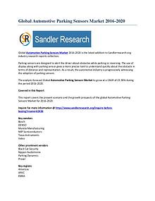 Automotive Parking Sensors Market Outlook During 2016-2020