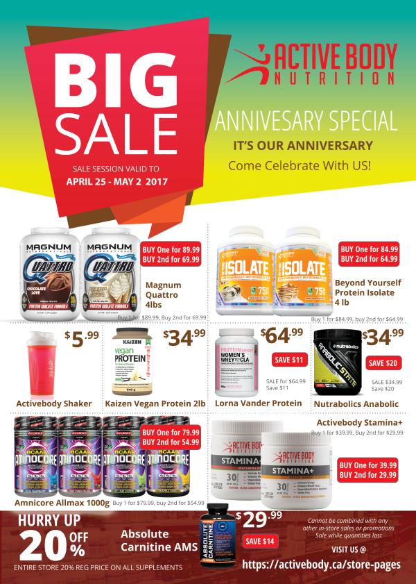 Activebody 2017 Anniversary Sale Flyer Activebody 2017 Anniversary Sale