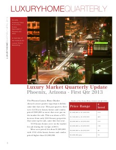 LUXURY HOME QUARTERLY - Phoenix, AZ USA April 2013