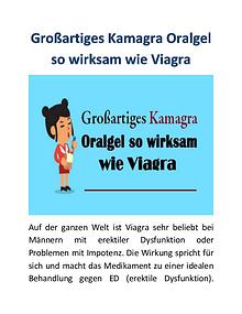 Großartiges Kamagra Oralgel so wirksam wie Viagra