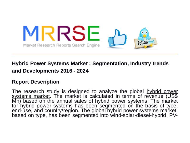 MRRSE Hybrid Power Systems Market : Segmentation, Indust