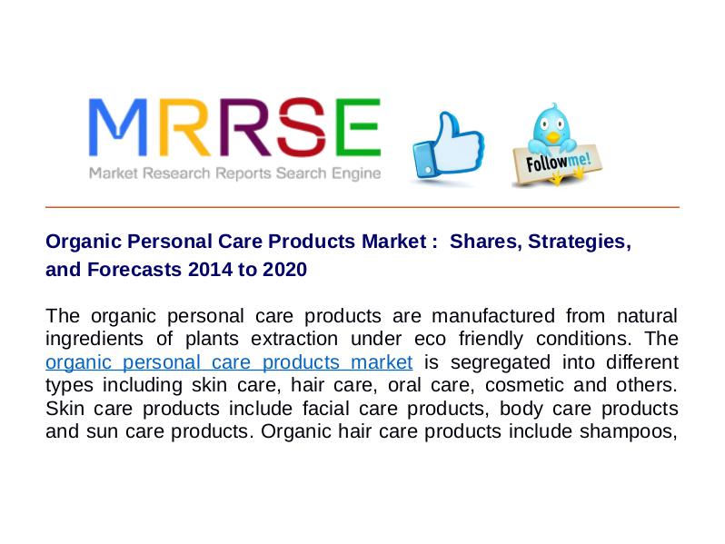 Organic Personal Care Products Market