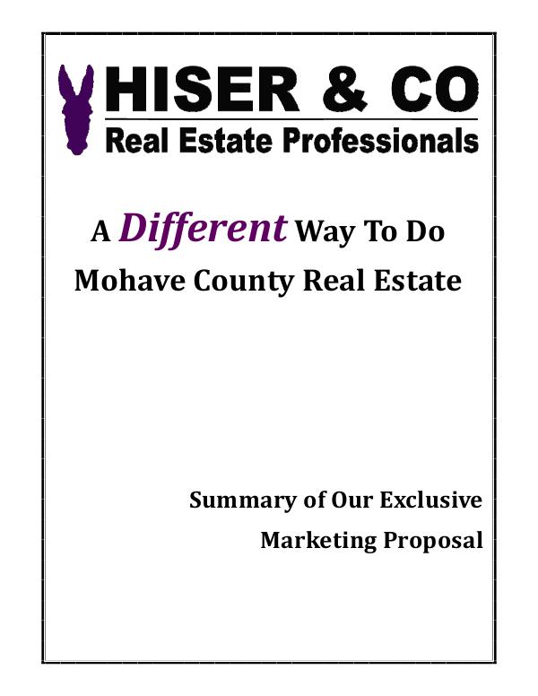 Hiser & Co Exclusive Marketing Plan HC Marketing plan for HUD 1