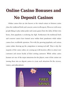 Online Casino Bonuses and No Deposit Casinos