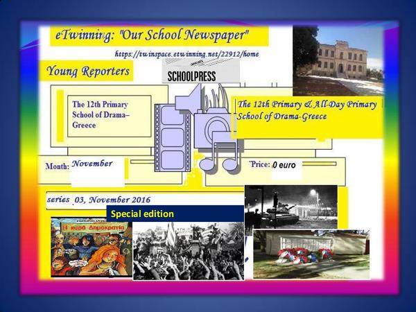 eTwinning-Our SchoolNewspaper:The 12th Primary School of Drama-Greece eTwinning Our School Newspaper-Special Edition