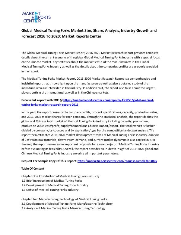 Emerging Research Reports Global Medical Tuning Forks Market