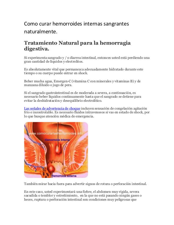 Como curar hemorroides internas sangrantes naturalmente. Como se curan las hemorroides externas