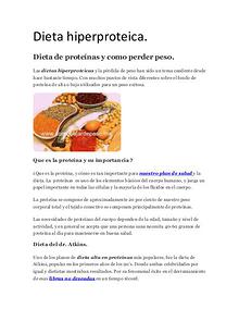 Dieta hiperproteica.