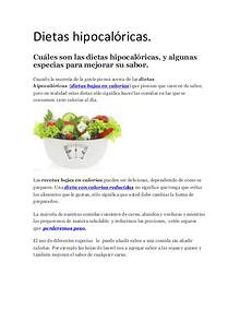 Dieta hipocalorica.