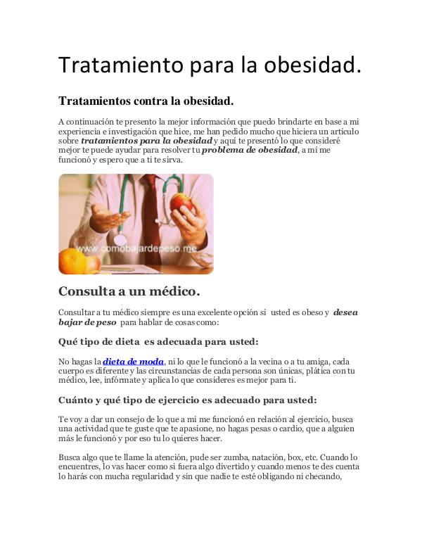 Tratamiento para la obesidad. Tratamiento para la obesidad.