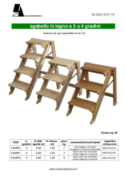Scale in alluminio Sgabelli in legno
