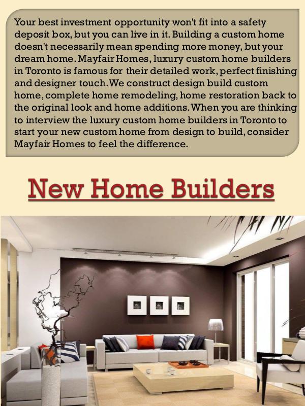 Home Builders Toronto New Home Builders