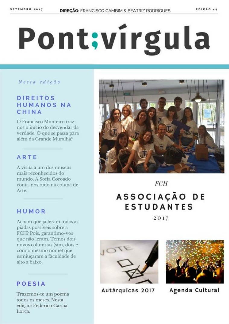 Pontivírgula - Edição Setembro 2017 Pontivírgula - Edição Setembro 2017