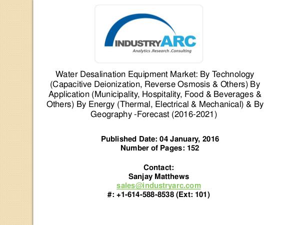 Water Desalination Equipment Market: growth in water desalination com Water Desalination Equipment Market: growth in wat