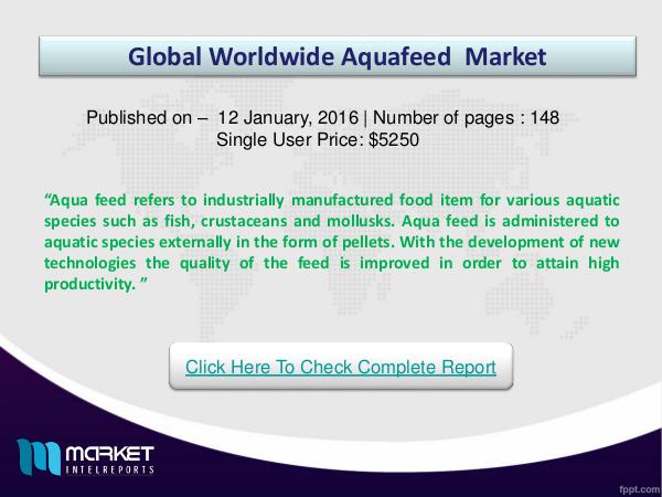 Aquafeed Market is Booming DWD