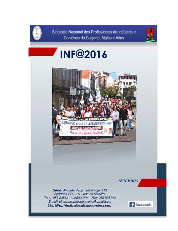 INFOCALCADO2016 O Sindicato é uma Associação Sindical