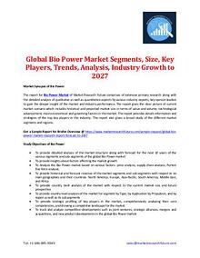 Global Bio Power Market Segments, Size, Key Players -2027