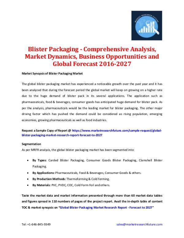 Blister Packaging Market - Forecast To 2027