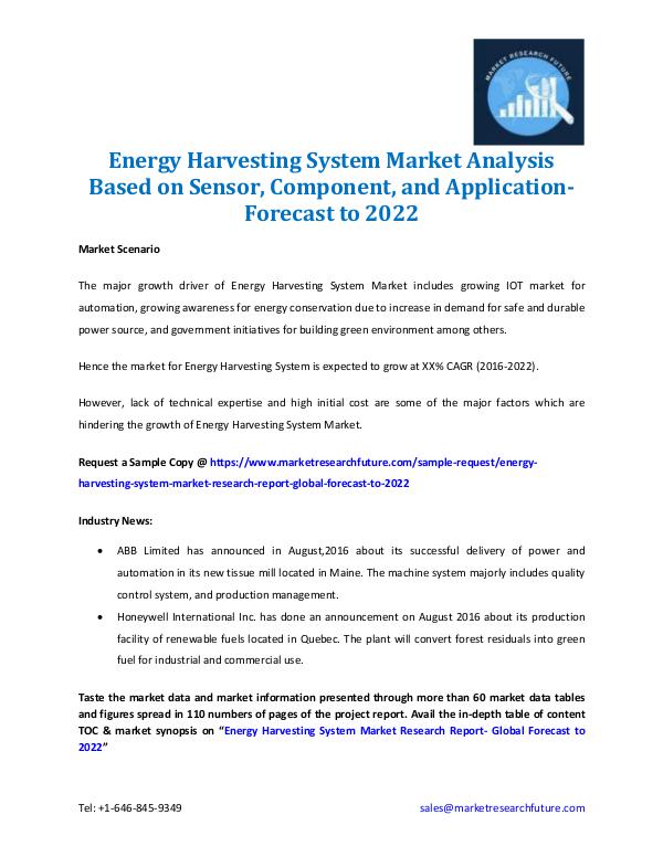 Energy Harvesting System Market- Forecast to 2022