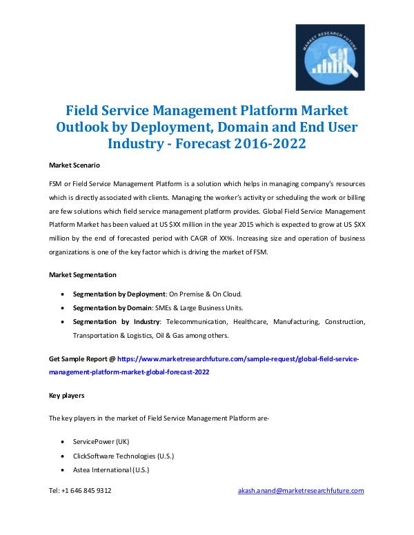 Field Service Management Platform Market 2016-2022