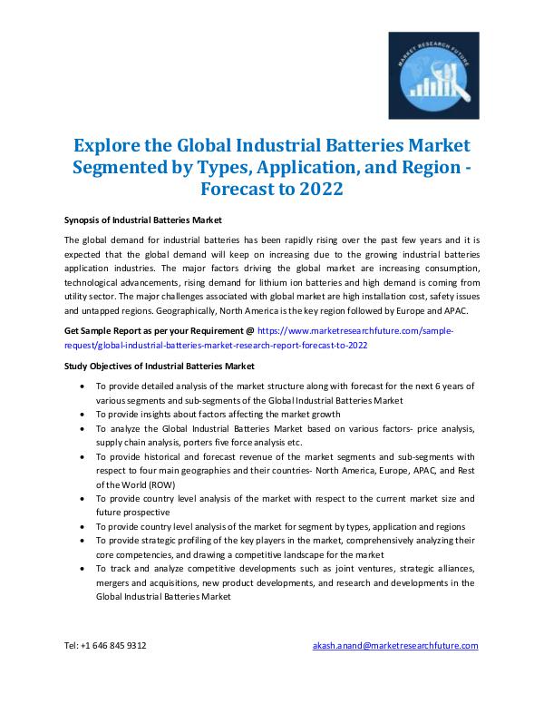 Industrial Batteries Market Information 2022