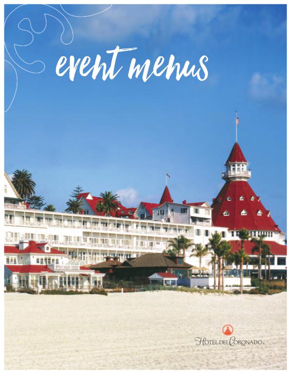 Hotel del Coronado Event Menus