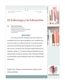 El Liderazgo y la Educacion