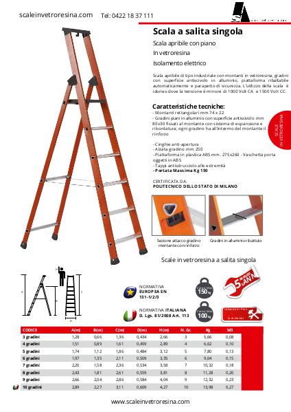 Scale in vetroresina a salita singola