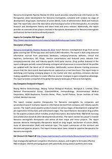 Global Neisseria meningitidis Vaccine Pipeline H2 2016