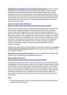 Multiple System Atrophy Pipeline Therapeutics Assessment 2017